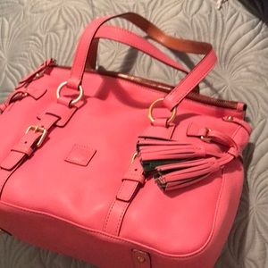 Large sized pink Dooney and Bourke bag. 15W by 12D